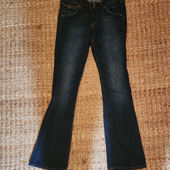 Blue Flare Wide Leg Jeans Classic Style - Picture 1 of 5